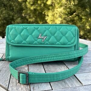 Lug Kickflip SE Convertible Wallet Crossbody Bag RFID Kelly Green Card Holder